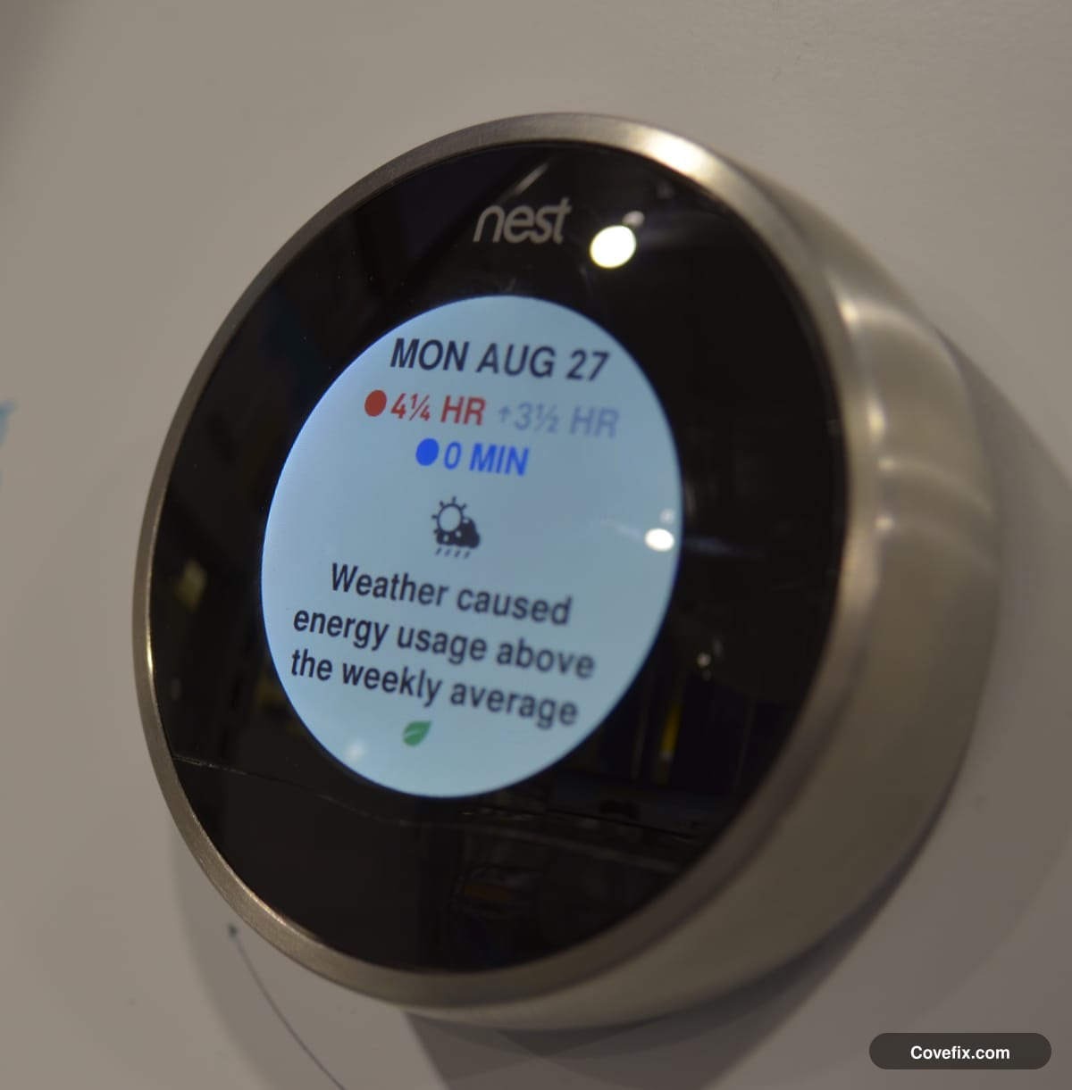 A wall thermostat on a hot day