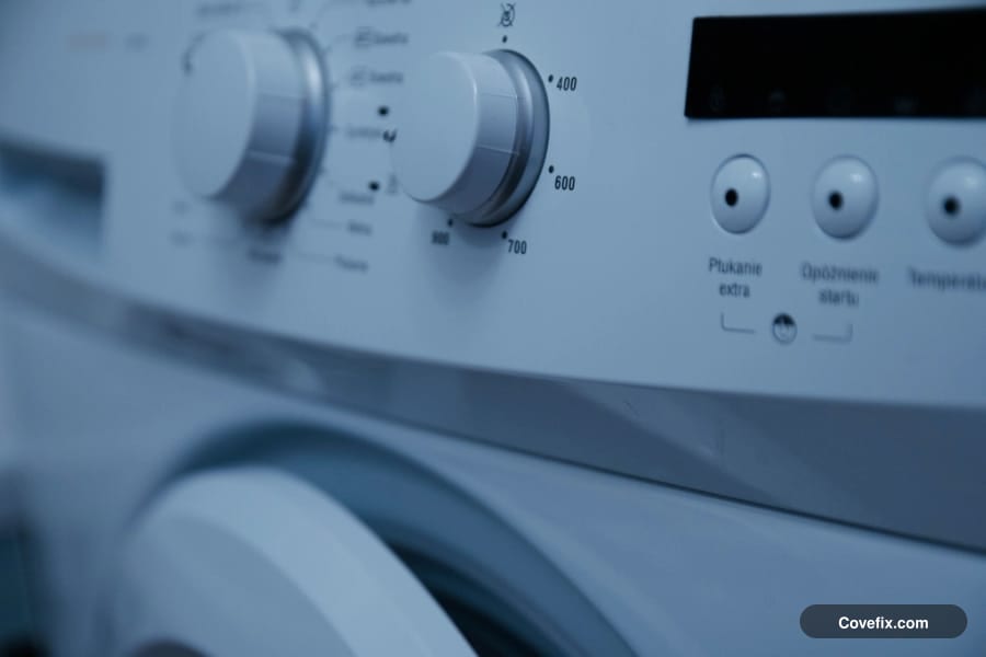 The control panel of a front-load washing machine